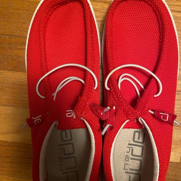 Hey Dude Scarlet Red Sneakers - Picture 1 of 3